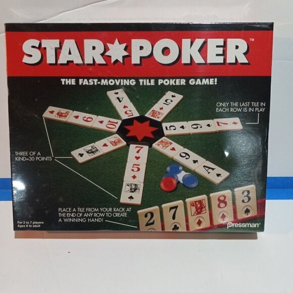 STAR TILE POKER GAME 1994 PRESSMAN NEW NEVER OPENED - Picture 1 of 5